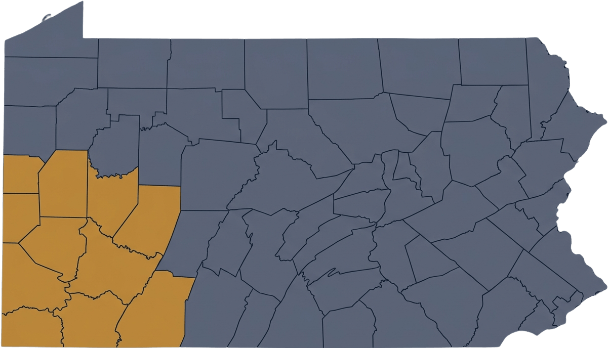 Southwestern Pennsylvania Service Area Map